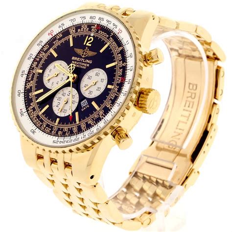 breitling navitimer heritage yellow gold round silver 18k gold|which breitling navitimer to buy.